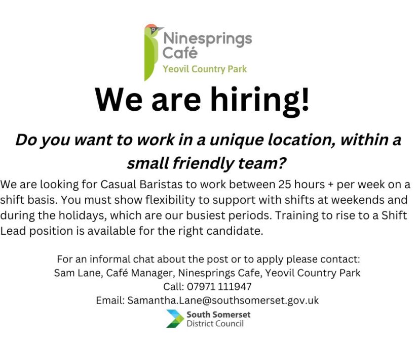 New vacancies at Ninesprings Cafe!